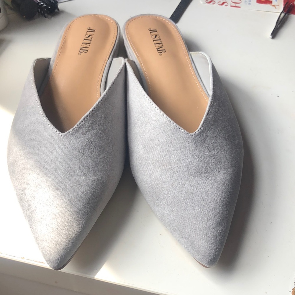 Light Grey Flat Mules